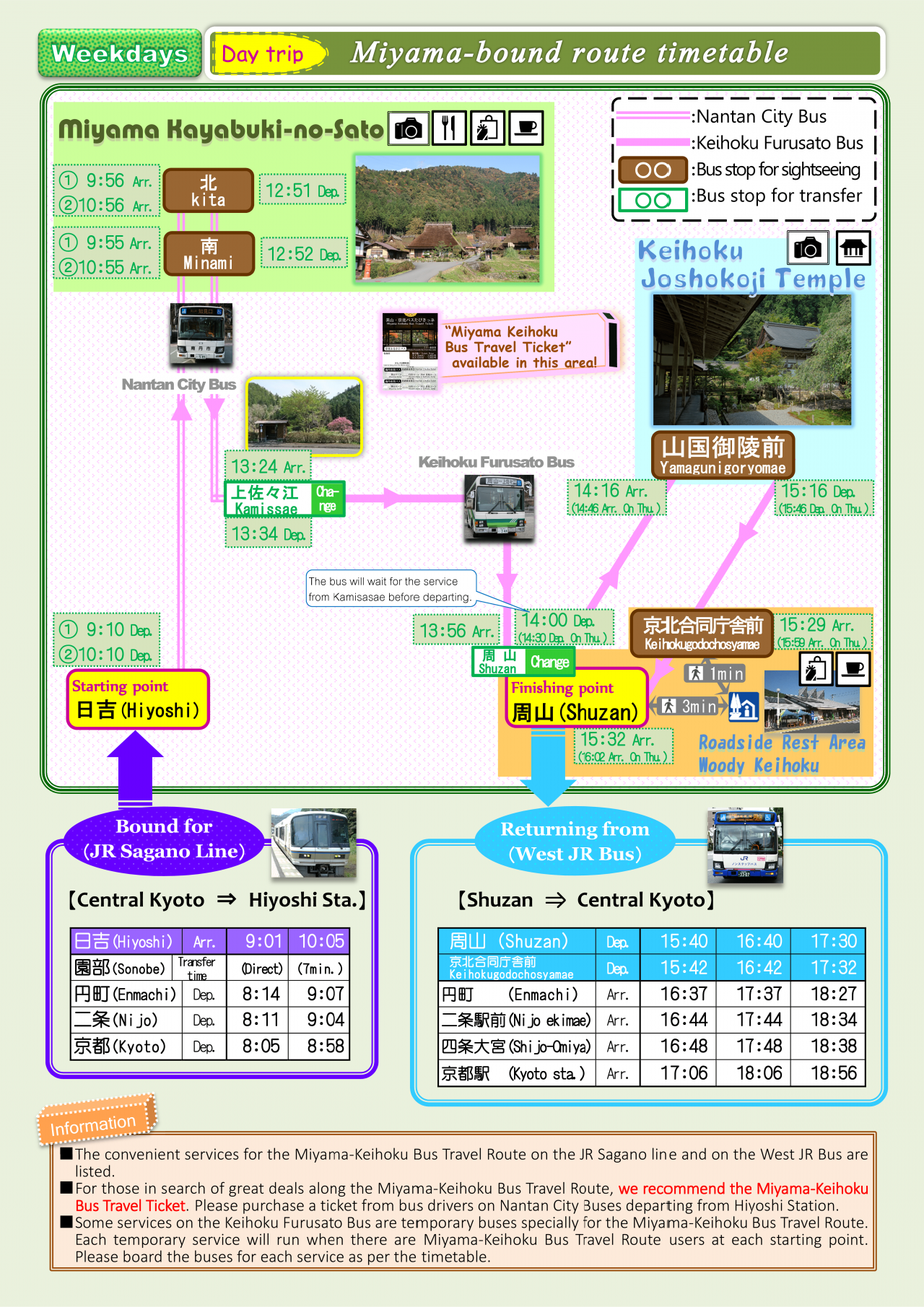 【E】曜日別時刻表(美山先回り)平日〔圧縮版〕